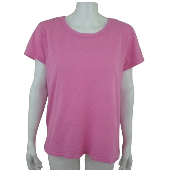 Dylan Modern Slub Tee Crew Neck Short Sleeve Pink Cotton - Picture 1 of 5